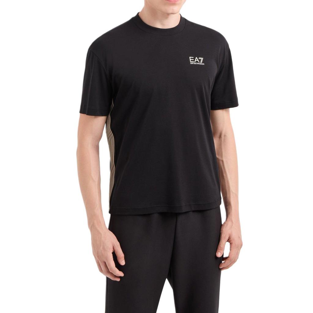 Emporio Armani EA7 Cotton Short Sleeve Crew Neck T-Shirt Men tops Black 6DPT19-PJOLZ-0200