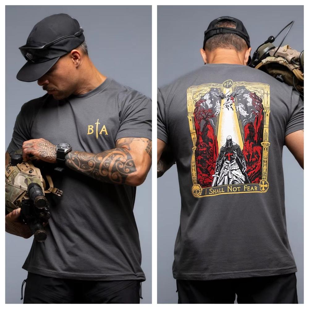 Summer Fashion New No Fear Shirt Walk Unafraid Stand Strong Suitable for Sports Wear Cotton Comfortable Tshirt