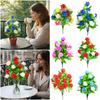 18 Heads Rose Artificial Flower Multicolor Silk Petals Simulation Flower Bouquet Green Leaves Photo Props Faux Flower
