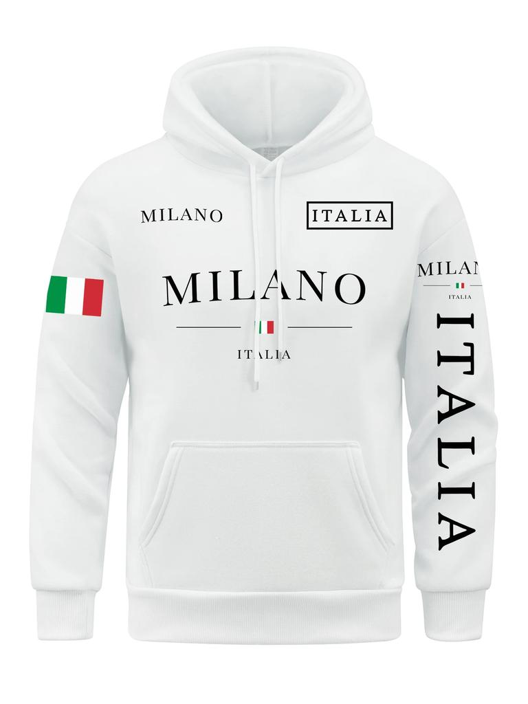 Flag Of Italy Men Hoodie Milan City Hoodies 3d Print Hoody For Man Casual Spring Autumn Clothing Top