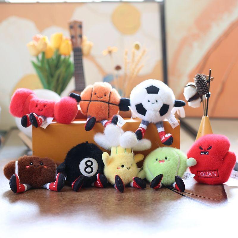 Football Sports Basketball Equipment Pp Cotton Plush Keychain Bag Decor Kids For