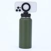 Garrafa de Água Isolada com Suporte Magnético para Celular, Chaleira de Aço à Prova de Vazamentos, Isolamento a Vácuo de Parede Dupla, Garrafa de Água para Academia, Viagem
