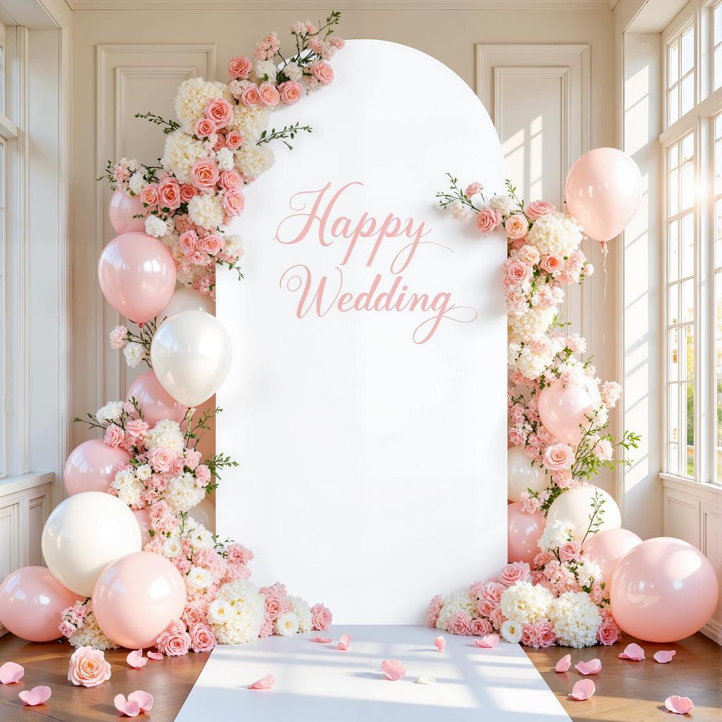 White Double-Sided Half-Round Cross Wedding Arch Kit for Party Decorations