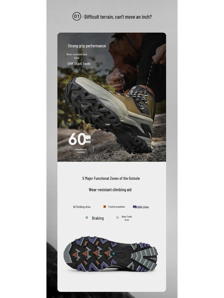 Men's GTX Mid-Height Waterproof Non-Slip Mountaineering Hiking Shoes