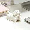 Versatile White Dog Figurine 3D Printed Figurine, Cute Puppy Figures, Small Animal Plain Statue Figurines, Realistic Detailed for Lovers Burr-free