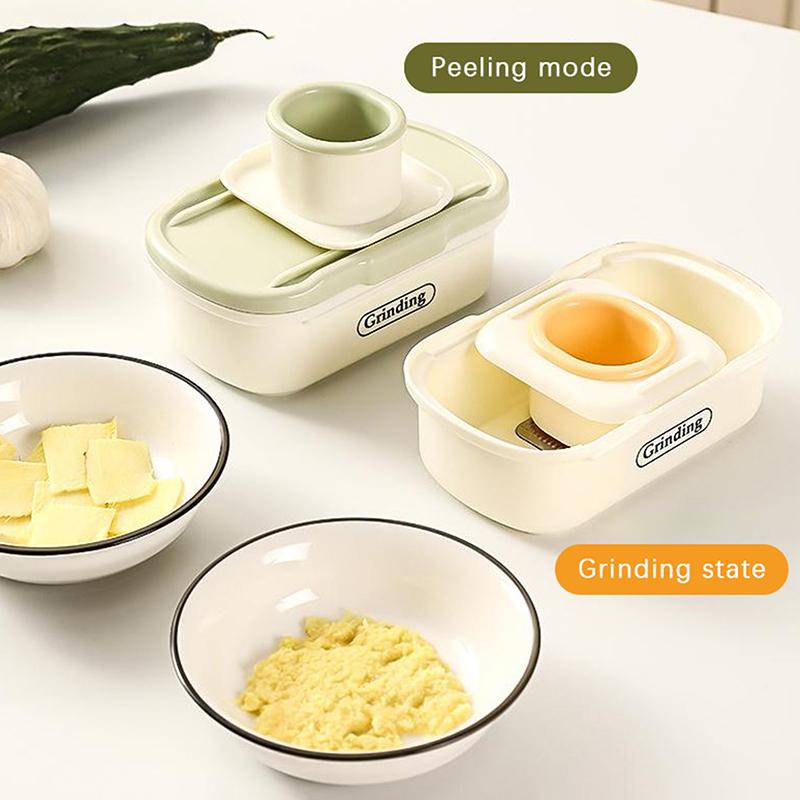 Garlic Cutter Manual Cucumber Slicer Stainless Steel Multifunctional Kitchen Gadget Compact Garlic Mincer Ginger Grater
