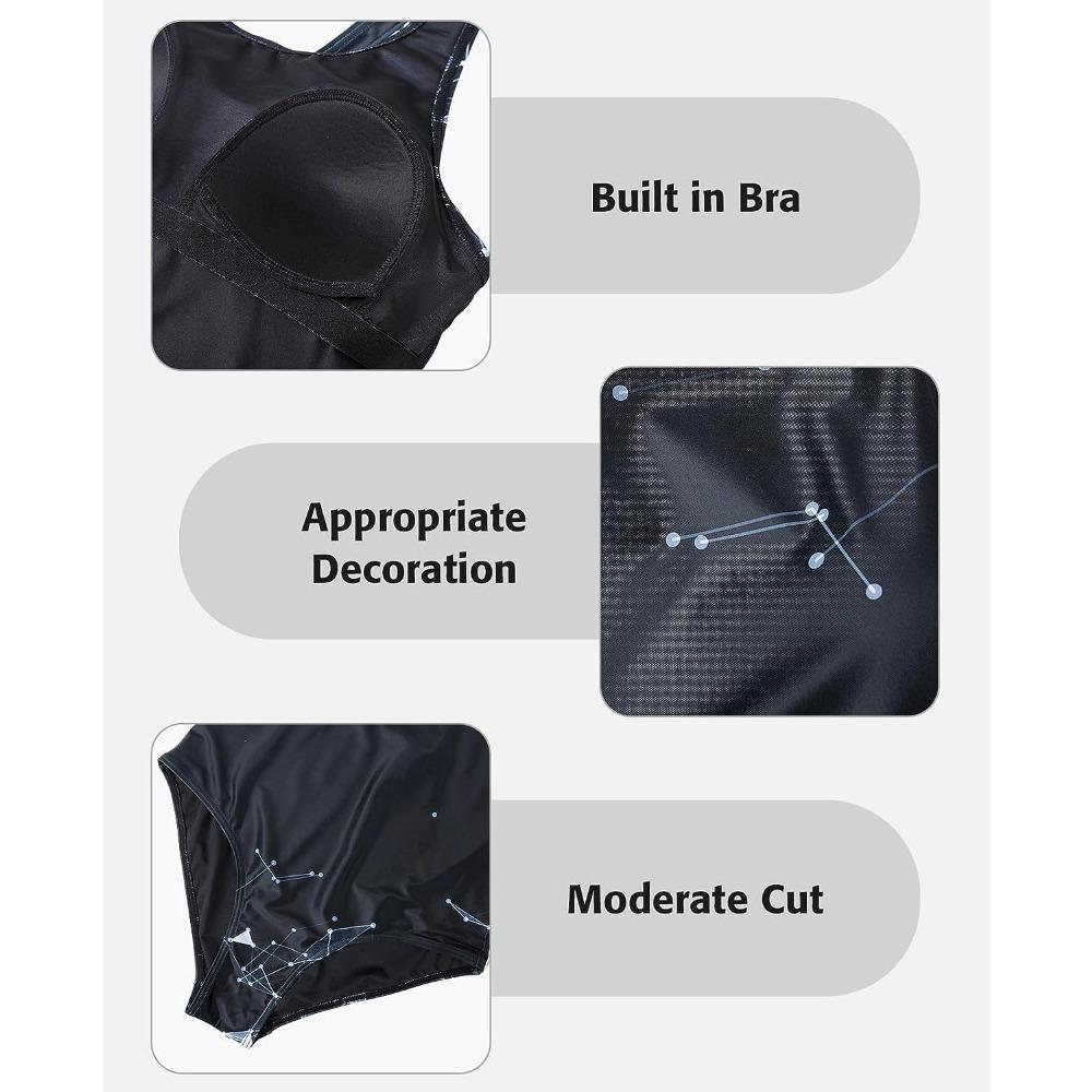 CHARMLEAKS Einteiliger Sport-Badeanzug für Damen, Slim-Fit-Bademode für den Bauch