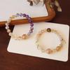 Natural Citrine Amethyst Beaded Bracelet Handmade Crystal Jewelry Men Women