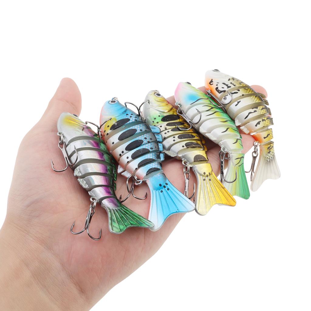 5 Pcs Multi Jointed Slow Sinking Swimbait Lure Pike Fish with Anti-bite Steel Wire 15cm 15g Lifelike Bait