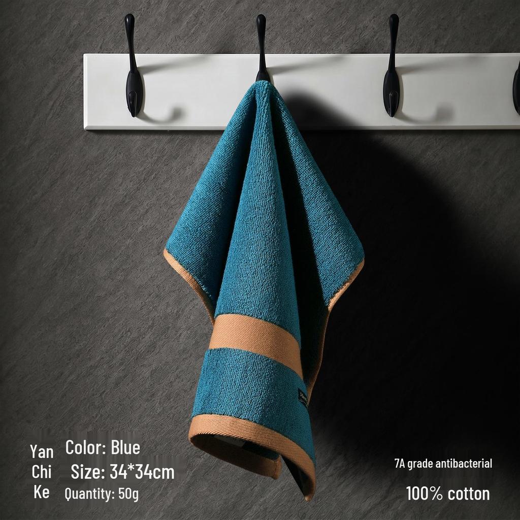 Pure Cotton Square Towel - Thick, Soft, Solid Color for Kids' Face Wash & Kindergarten Use