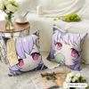 Qiqi Cute Genshin Impact Cushion Cover Natural Linen Organic Fabric DoubleSided Printing Sofa Home Decor Gift Pillow Case