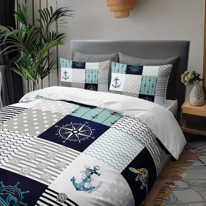 3D Printed Anchor Bedding Set Anime Duvet Cover Set Boys Girls Twin Queen Size Duvet Cover Set With 1-2Pillowcase Home Decor