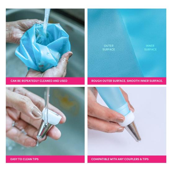 Stainless Steel Piping Tips Set with Bags Cake Decorating Kit for Buttercream Flowers Professional Baking Tools