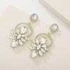 Multi-color luxury temperament inlaid zircon earrings women's stud earrings