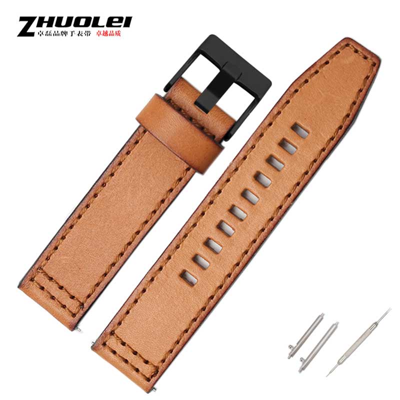 

Для годинника Fossil JR1354|1487|1424 ремінець високої якості Ретро швидке зняття натуральна шкіра дизель ремінець чорний темно-коричневий 22мм 24мм 24mm