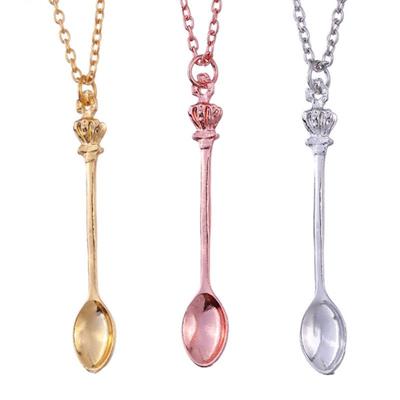 Royal Alice Crown Mini Tea Spoon Necklace
