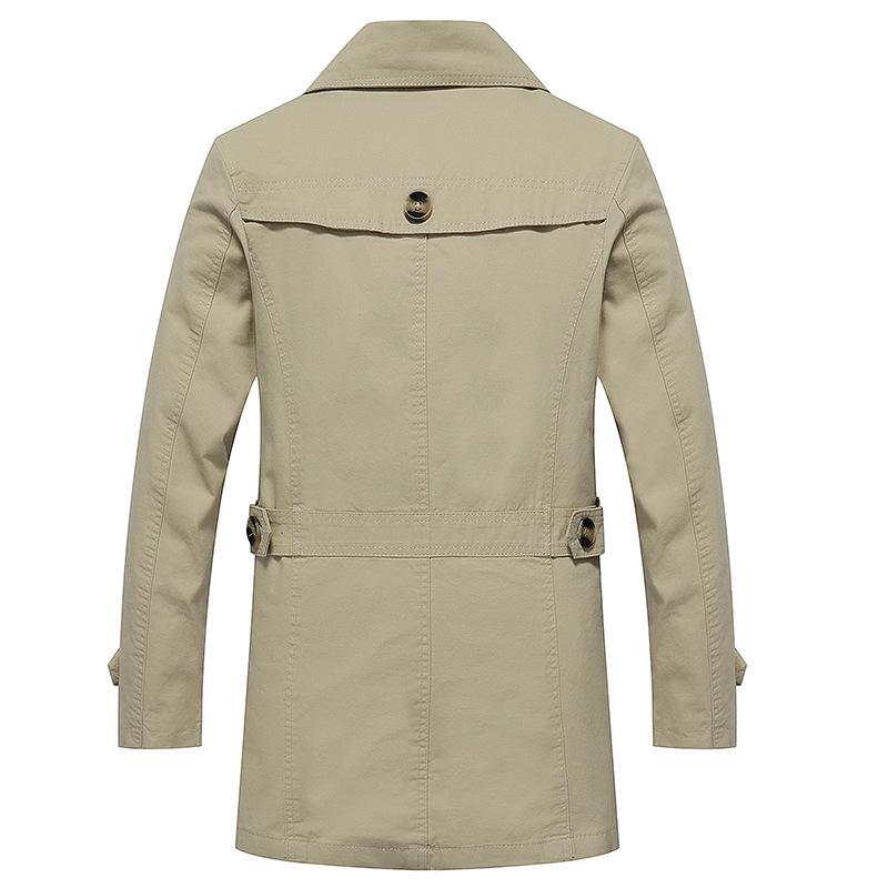 2026 Men's Pure Cotton Mid-Length Casual Trench Coat, Plus Size Jacket, Work Overcoat