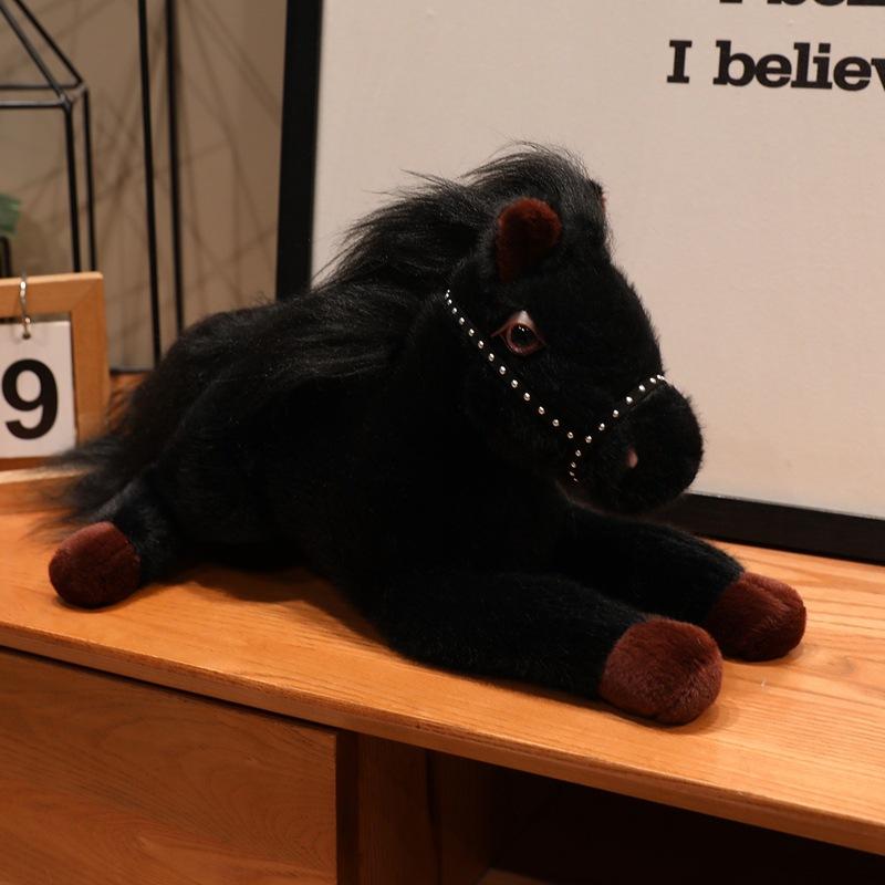 

Розовая кукла-пони плюшевая игрушка белый конь зодиакальная кукла-лошадь дети сопровождают успокаивающая кукла 30cm（0.3kg） чёрный