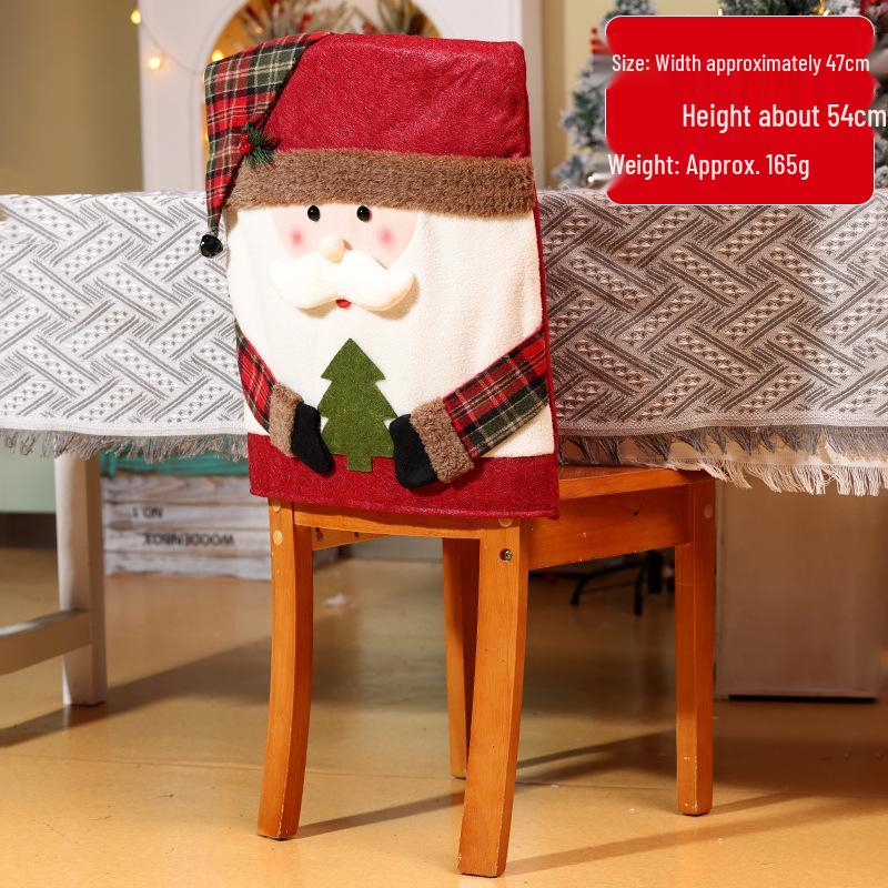 Christmas Cartoon Santa Chair Cover Set