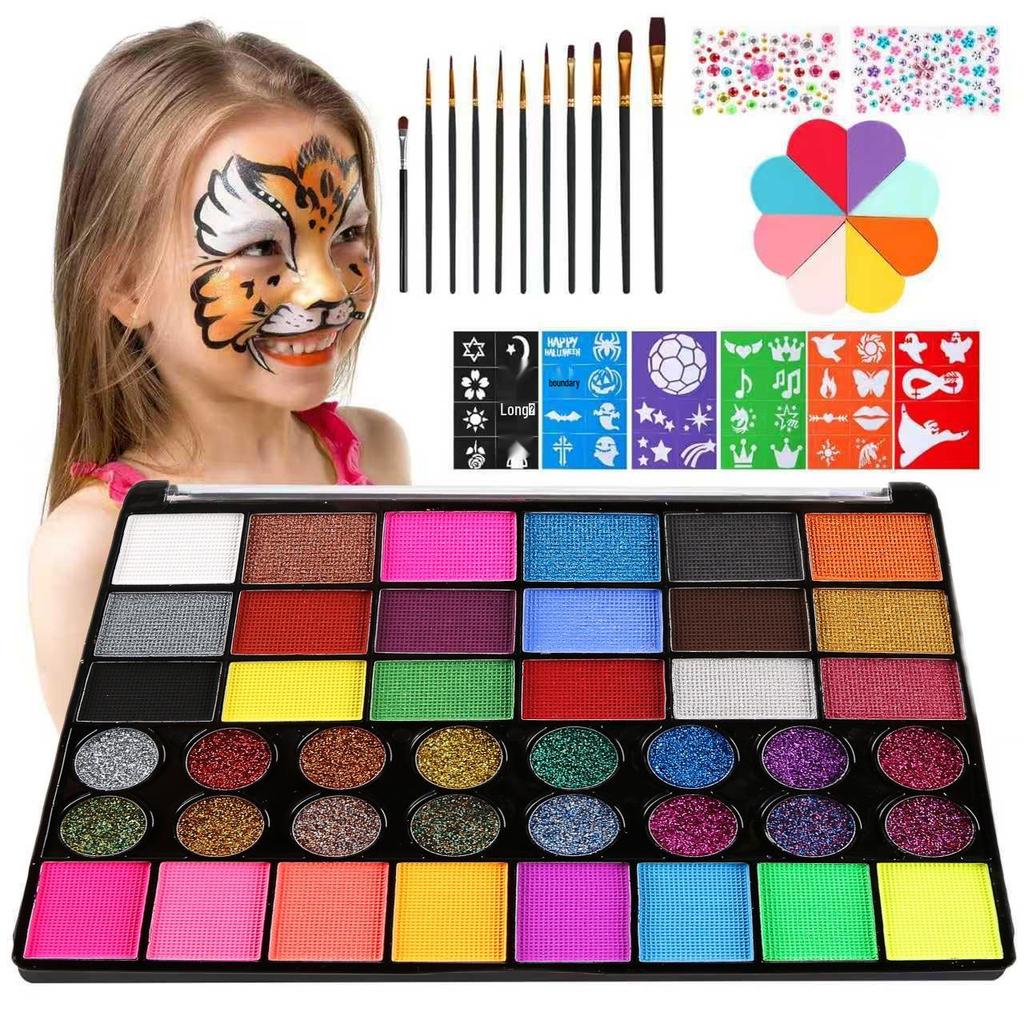 Set di Vernici per il Corpo Idrosolubili da 42 Colori per Pittura Facciale Festiva