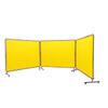 Welding Screen with Frame, 6' x 8' 3 Panel Welding Curtain Screens, Flame-Resistant Vinyl Welding Protection Screen on 12 Swivel Wheels (6 Lockable),
