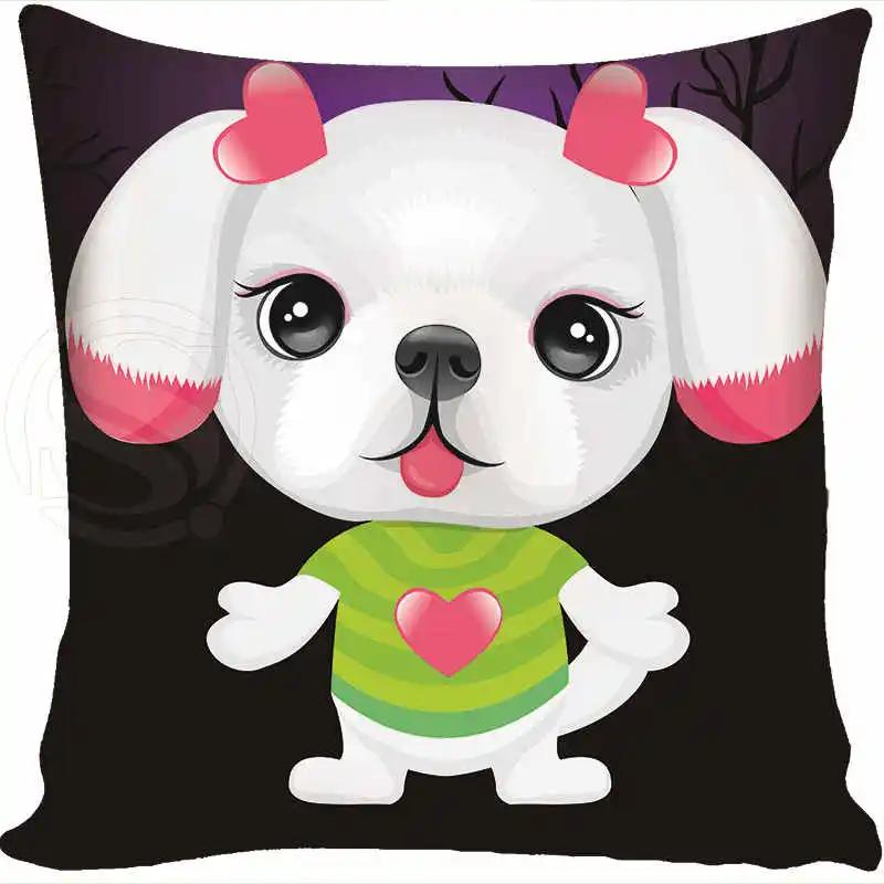 Cartoon Funny Dog Schnauzer Fashion Style Square Pillowcase Zipper