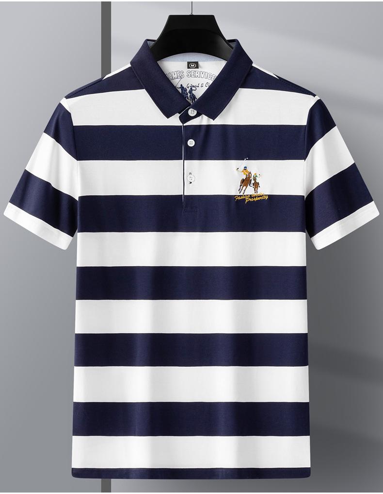 Pánské bavlněné polo s pruhy, Léto 2025 Slim Fit