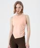 XEXYMIX Asymmetrical Side Shirred Sleeveless Cashmere Peach Xfk2Te1003