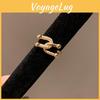 Elegant Brass Cross Design Open Ring With Letter Detailing For Female Stylish Handwear
