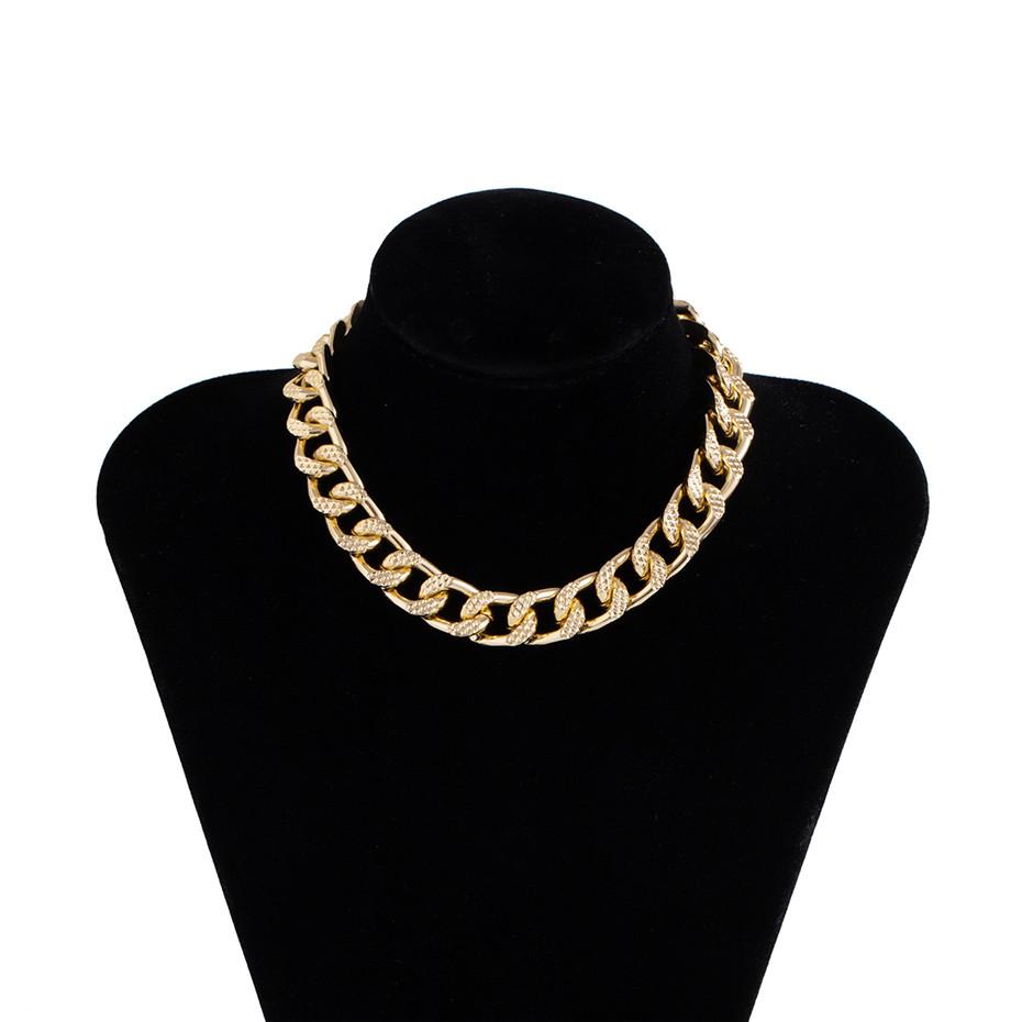 High Quality Cuban Choker Necklace Collares Punk Vintage Chunky Thick Link Aluminum Chain for Women New Year Jewelry Accessories