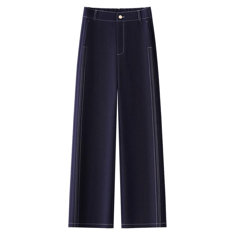 

Women s Vintage High-Waisted Loose Straight-Leg Dark Blue Jeans for Spring and Autumn 2025 M темно-синього кольору