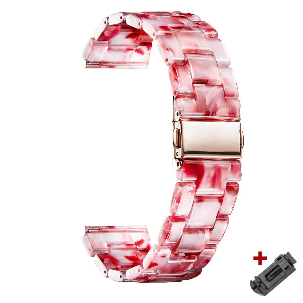 Resin Transparent Band For Huawei Watch GT5/4 GT3/5pro 46mm For Samsung Galaxy Watch 6 3 45mm Gear S3 Lady Strap for Seiko 22mm