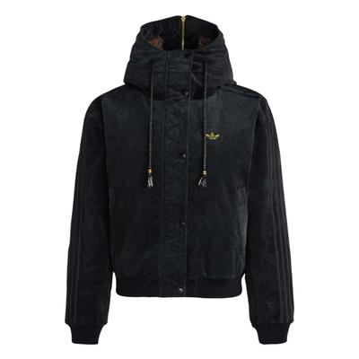 adidas Originals Dámská LNY manšestrová prošívaná bunda Černá KT0722