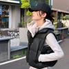 Autumn Winter Solid Color Zip-up Stand Collar Short Down Cotton Vest Slim Fit Outer Wear Student Vest Jacket