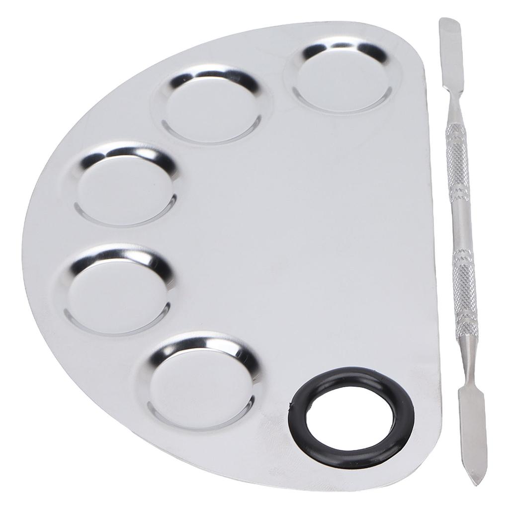 Makeup Mixing Palette Stainless Steel Spatula Paint Pigment Lipstick Color Blending Plate