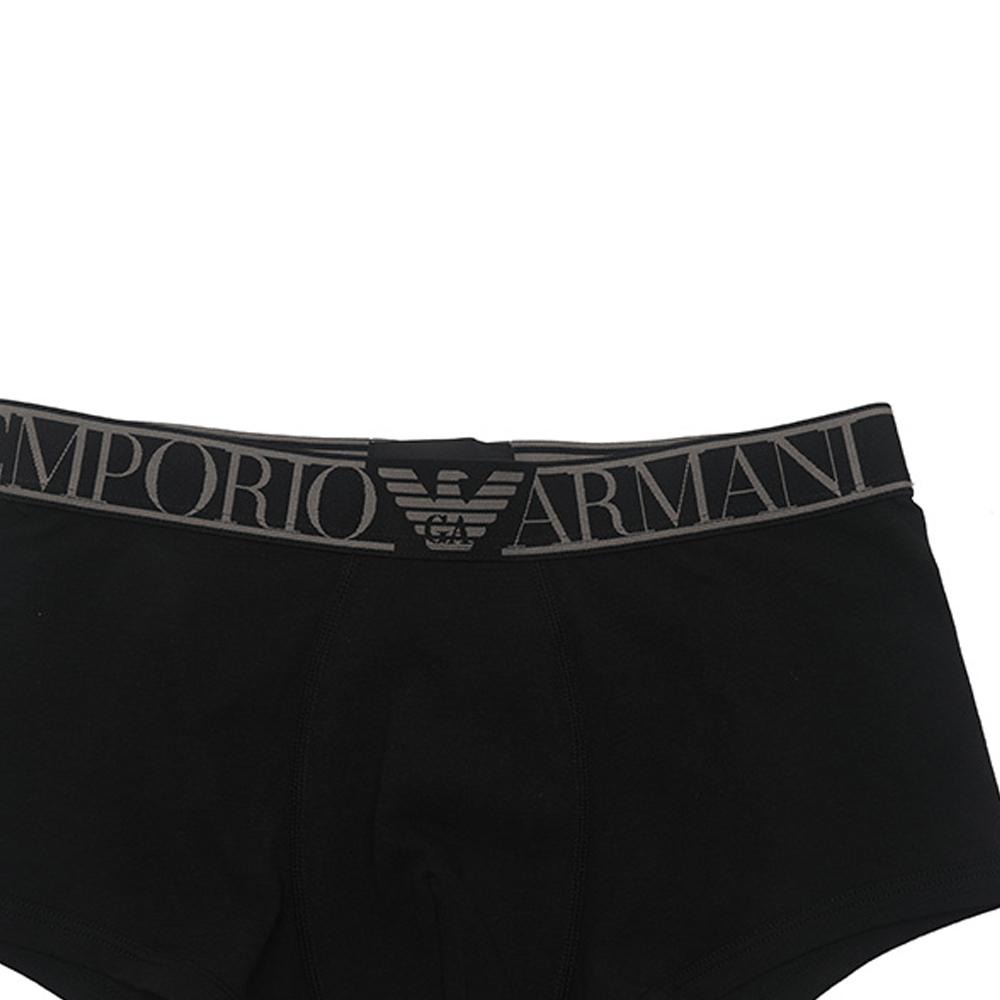 Emporio Armani FW22 Letter Logo Jacquard Waistband Boxer Briefs Men underwear Black 1113892-F7290-0020