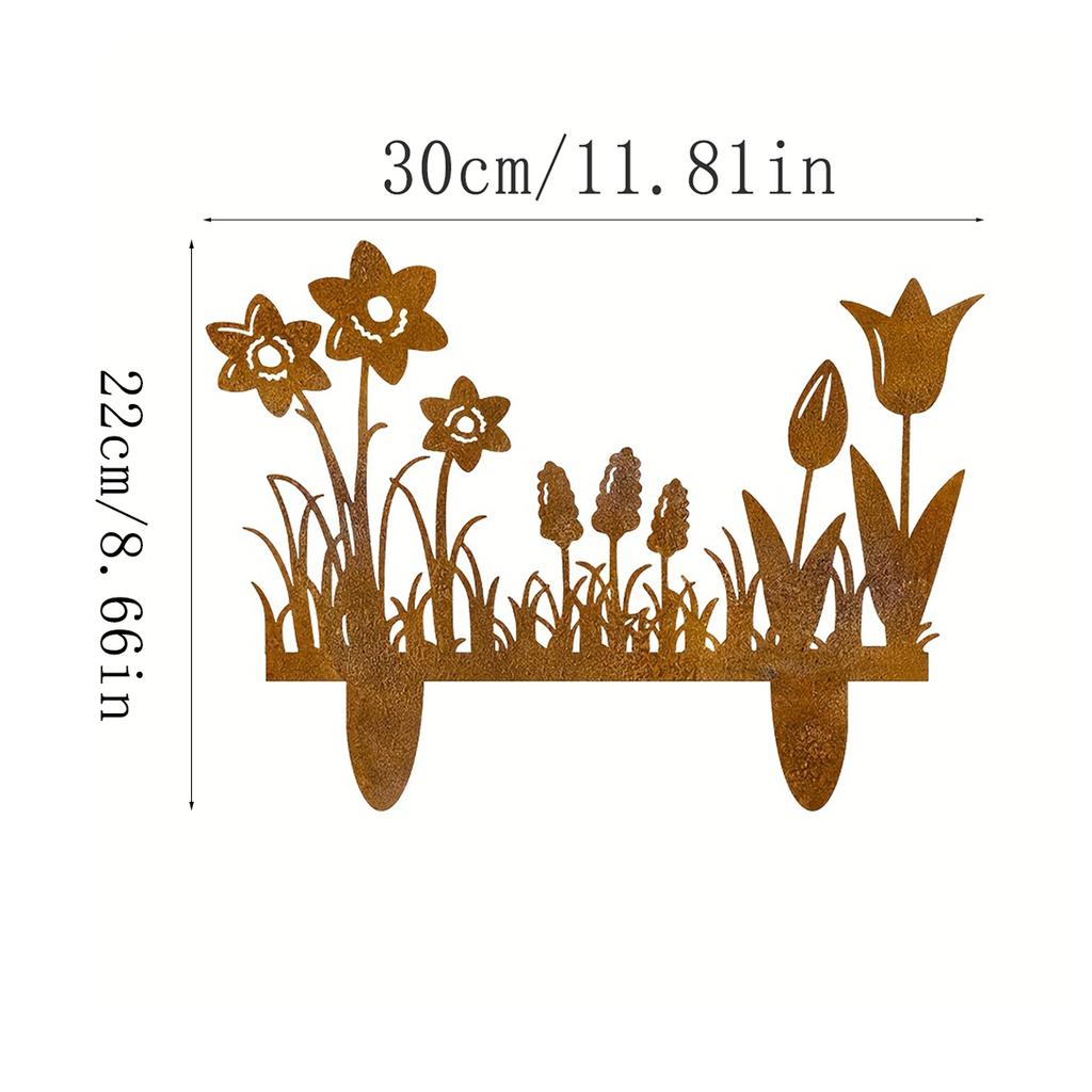 1Pc Wrought Iron Wildflower Decoration, Country Garden Decoration, Charming Flower Design, Independent Outdoor Sculpture, Suitable for Outdoor Courty