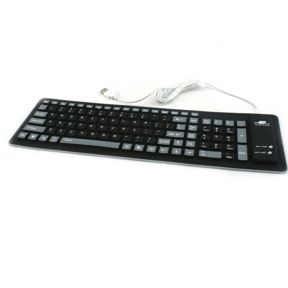 Foldable USB Keyboard 103 Keys Wired Keyboard Colorful Flexible Keyboard  PC/Laptop