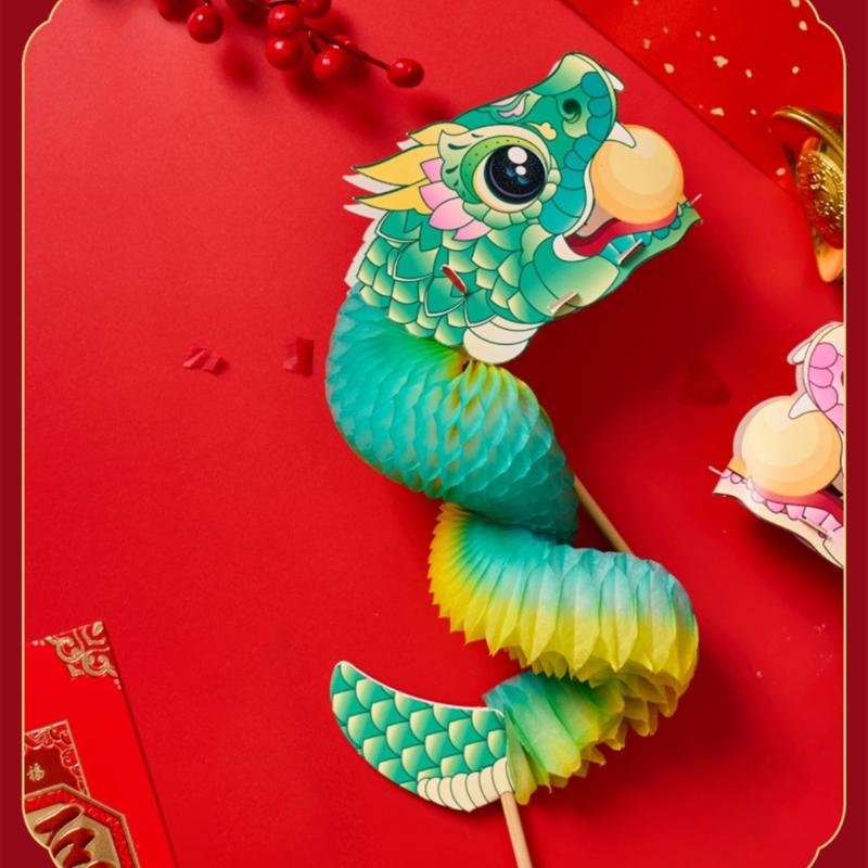 Chinese Snake Dance Craft Set Handmade 3D Snake Paper Puppet Set for Children Adult School Kindergarten
