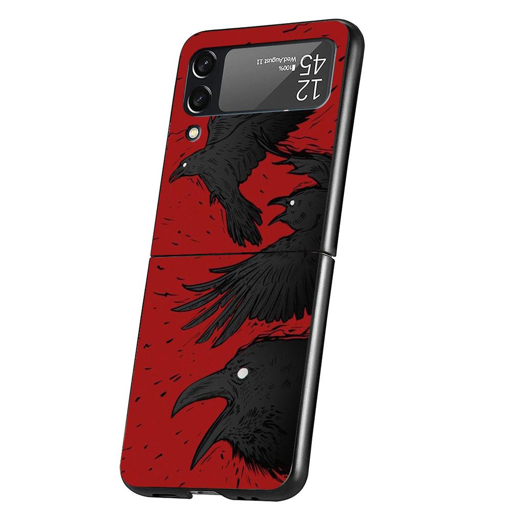 Japanese Dark Dragon Tattoo Case Phone Cover for Samsung Galaxy Z Flip 6 5 4 3 5G ZFlip6 ZFlip5 ZFlip4 ZFlip3 Black Hard Trend F