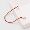 Handmade Red Cord Bracelet With Geometric Rose Gold Chain Minimalist Womens Luxury Friendship