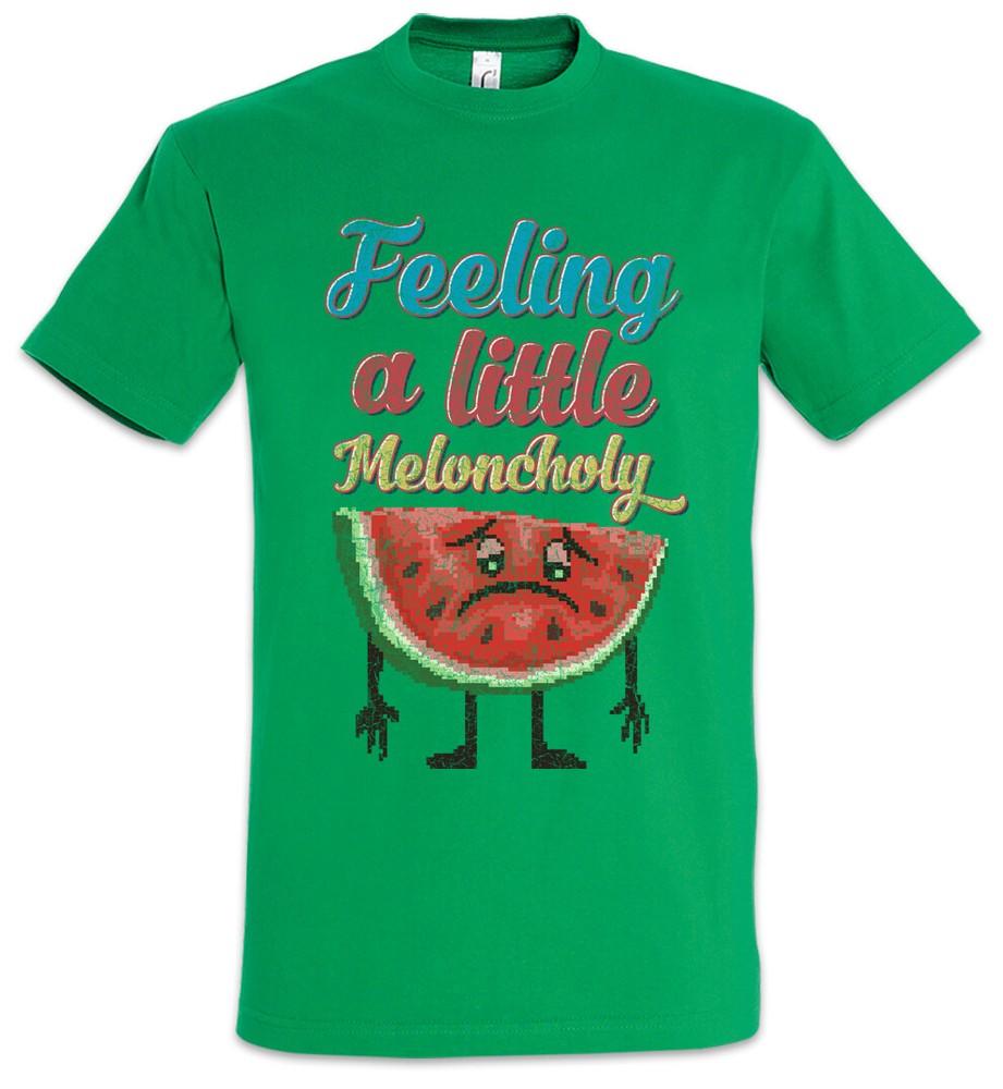 

Feeling A Little Meloncholy T-Shirt Watermelon Melon Pixel Retro Fun Sad 8 Bit M