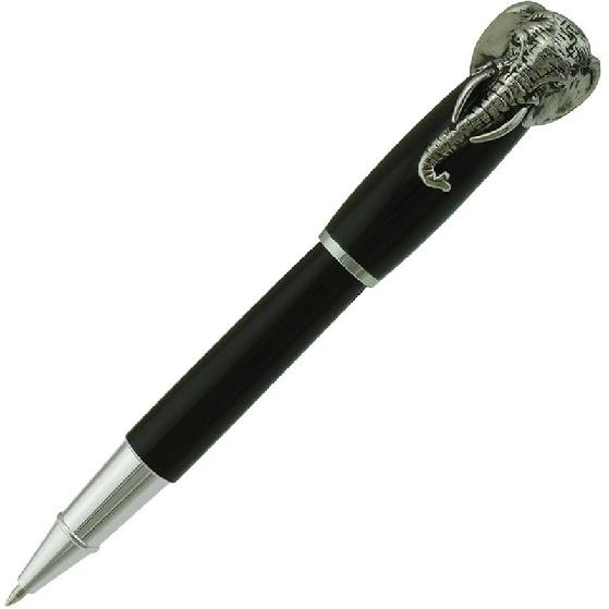 erofa Fuliwen Rollerball Pen, Silver Stainless Steel Body Elephant Pattern Gift Pen