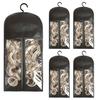 5 Groups Wig Storage Bags with Transparent Dust-Proof Covers and Durable Hangers(5Dust Covers + 5 Hangers)