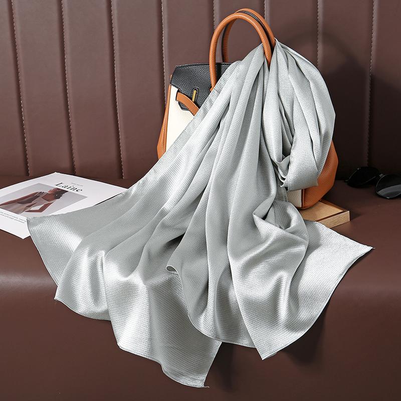 Solid Color Luxury Fashion Women Hijab Scarf Long Silk Soft Comfortable Scarves Shawl Muffler Neckerchief Outdoors Bandanna Lady