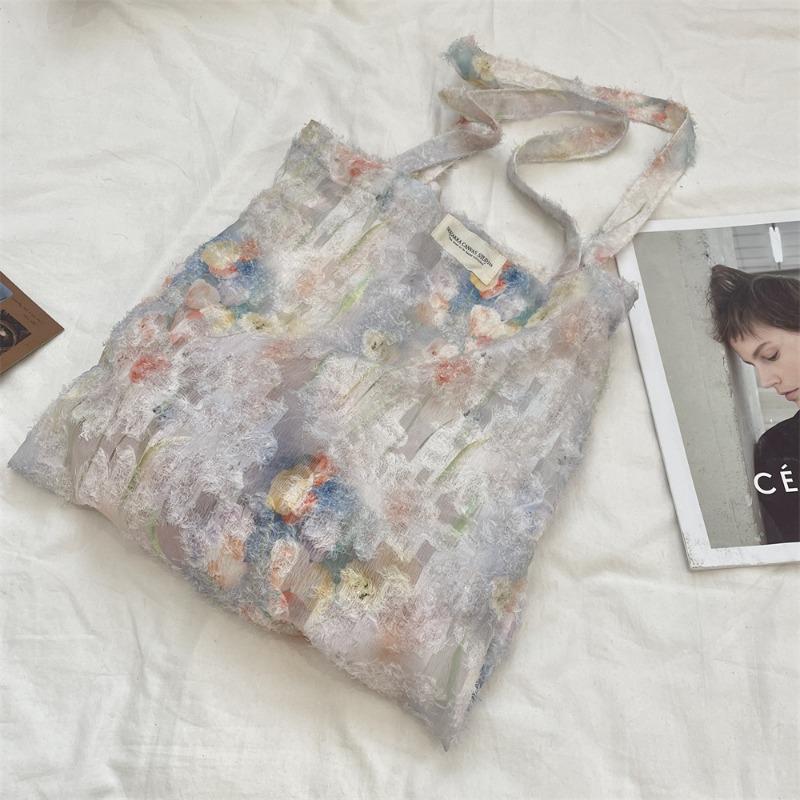 5381 New Lace Fairy Flower Vest Bag Hand Carry Bag Large Capacity Shoulder Bag Lazy Wind Underarm Bag