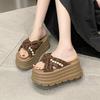Mode Damen Schuhe Hausschuhe Plateau Pantoletten auf einem Keilabsatz 2025 Schuhe auf einem Keilabsatz Damen Pantoletten Outdoor Pantoffeln Pantoletten Plateau