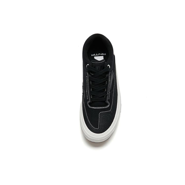 Anta Ao Li Textile, Leather Slip Resistant, Abrasion Resistant, Lightweight Low top Skateboard Shoes Women's Black 122218011S-1