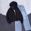 Europäische und amerikanische Damenbekleidung Amazon grenzüberschreitend Herbst Kapuzen-Denim-Sport-Locker-Freizeit-Modejacke Hose