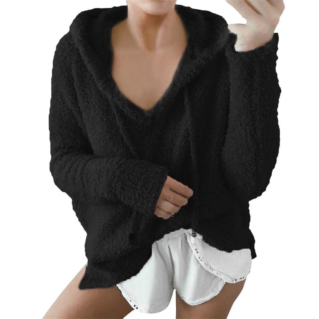 Womens Long Sleeve Tops Winter Warm Blouse Sweatshirt Hoodie Pullover Top